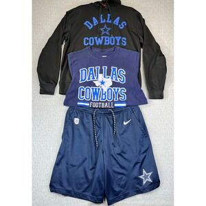 Dallas Cowboys NFL Bundle: (M) Hoodie, (M) T-Shirt, Nike (L) Shorts Football‎